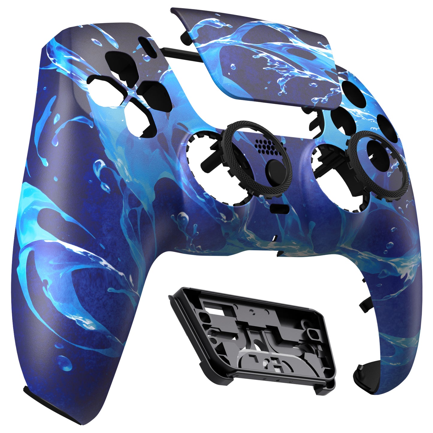 eXtremeRate LUNA Redesigned Replacement Front Shell with Touchpad Compatible with PS5 Controller BDM-010/020/030/040/050/060 - Aqua Magic