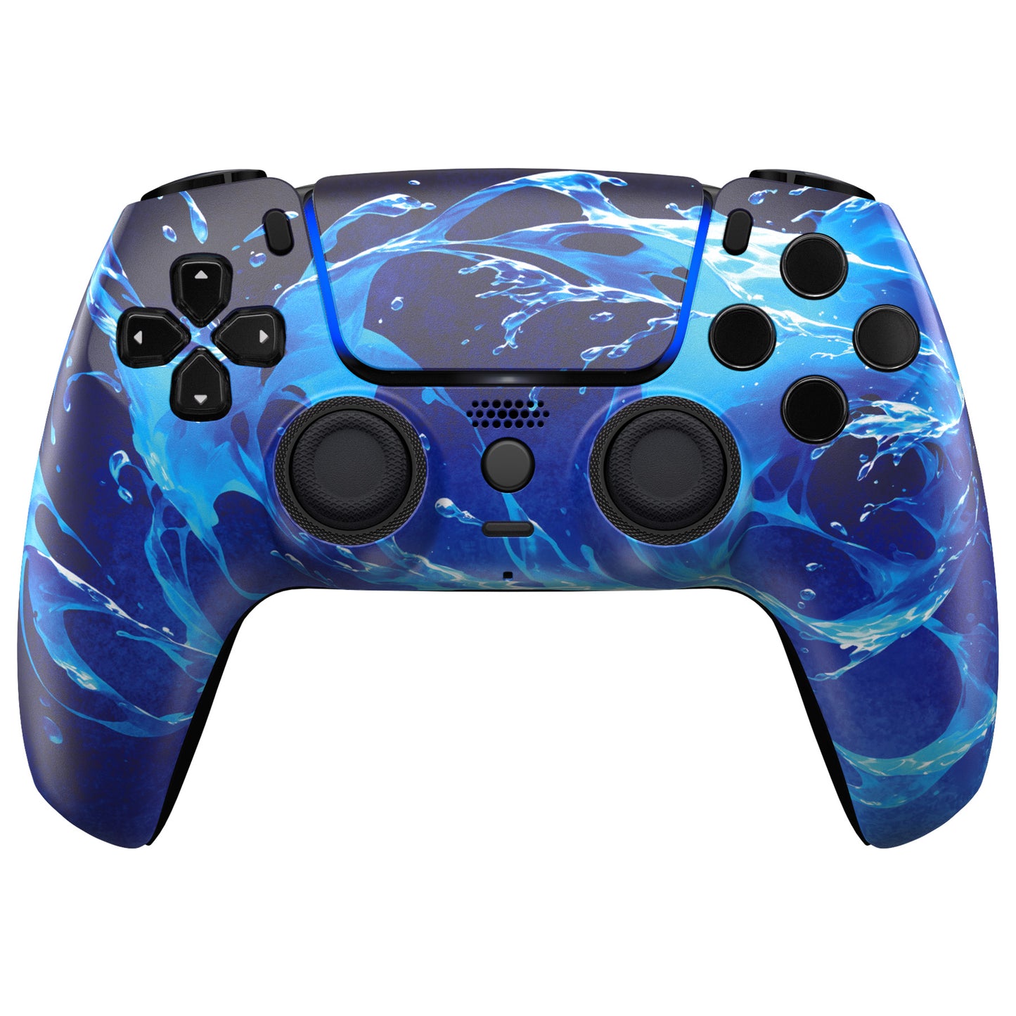 eXtremeRate LUNA Redesigned Replacement Front Shell with Touchpad Compatible with PS5 Controller BDM-010/020/030/040/050/060 - Aqua Magic