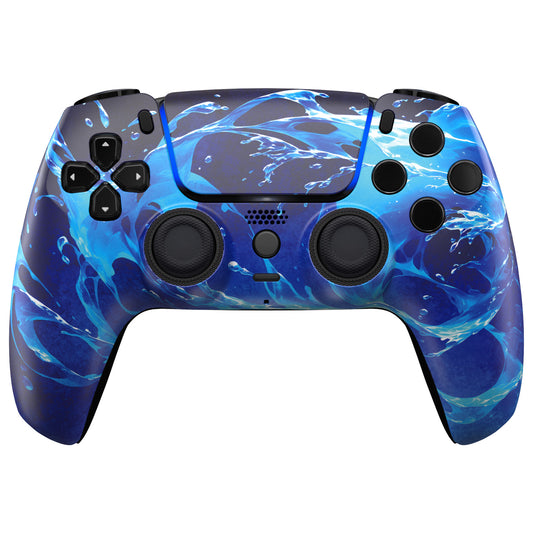 eXtremeRate LUNA Redesigned Replacement Front Shell with Touchpad Compatible with PS5 Controller BDM-010/020/030/040/050/060 - Aqua Magic