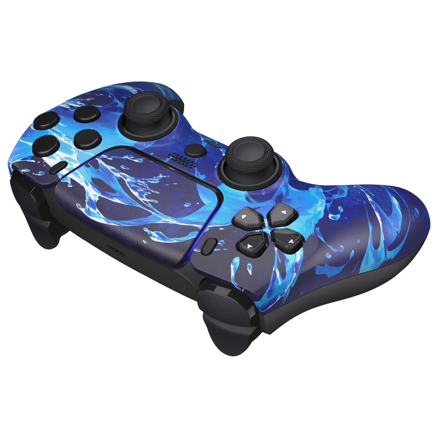 eXtremeRate LUNA Redesigned Replacement Front Shell with Touchpad Compatible with PS5 Controller BDM-010/020/030/040/050/060 - Aqua Magic