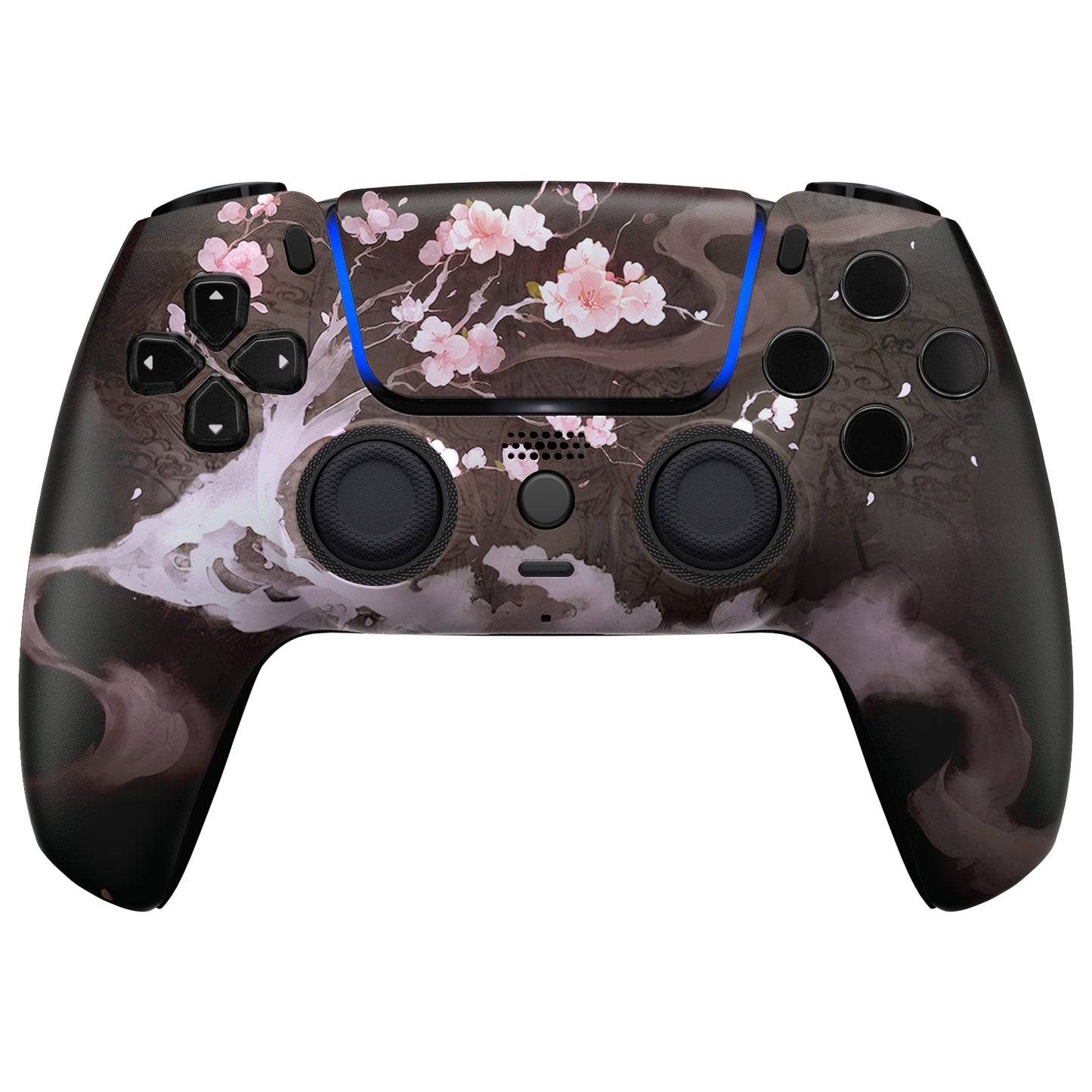 eXtremeRate LUNA Redesigned Replacement Front Shell with Touchpad Compatible with PS5 Controller BDM-010/020/030/040/050 - Blossom In The Darkness