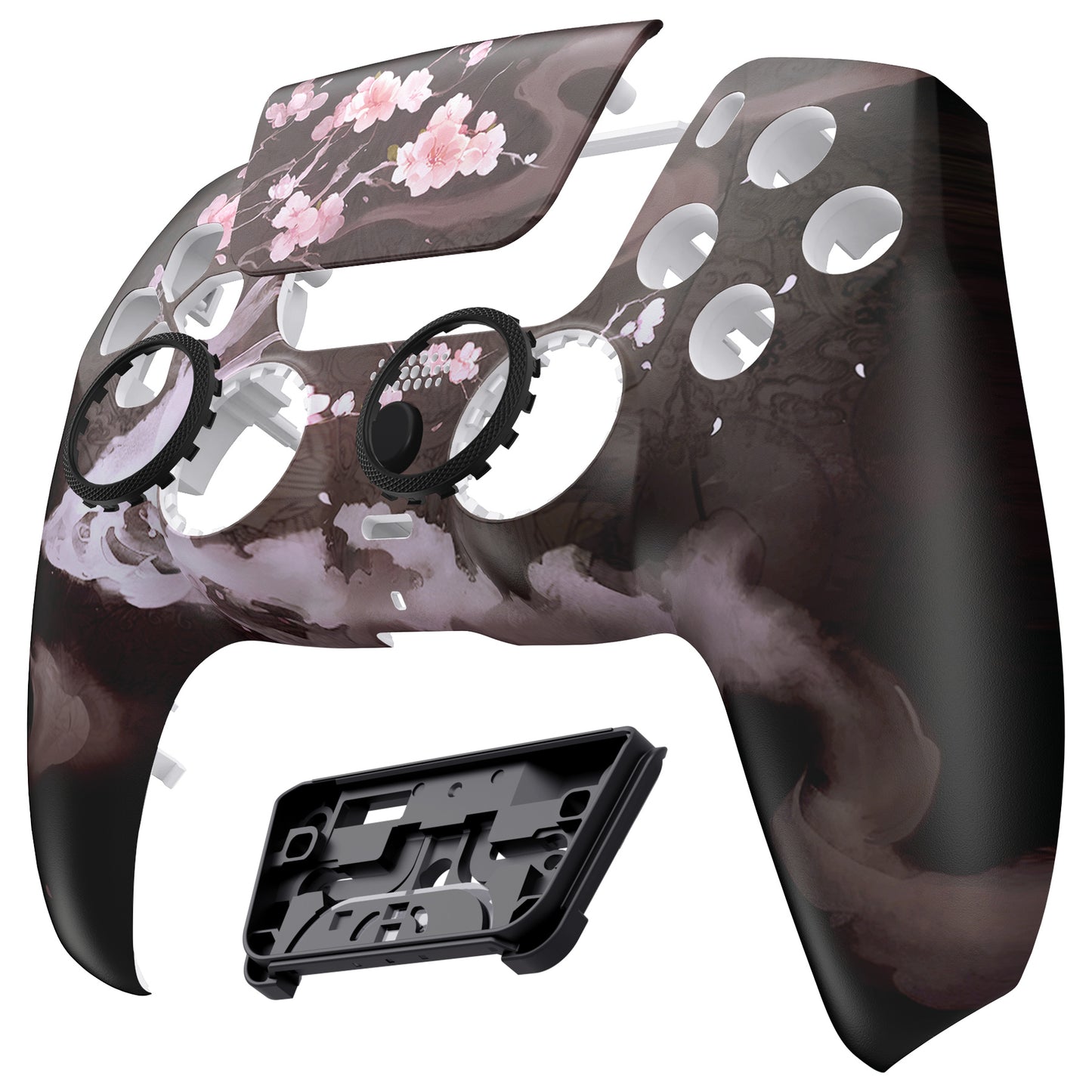 eXtremeRate LUNA Redesigned Replacement Front Shell with Touchpad Compatible with PS5 Controller BDM-010/020/030/040/050 - Blossom In The Darkness