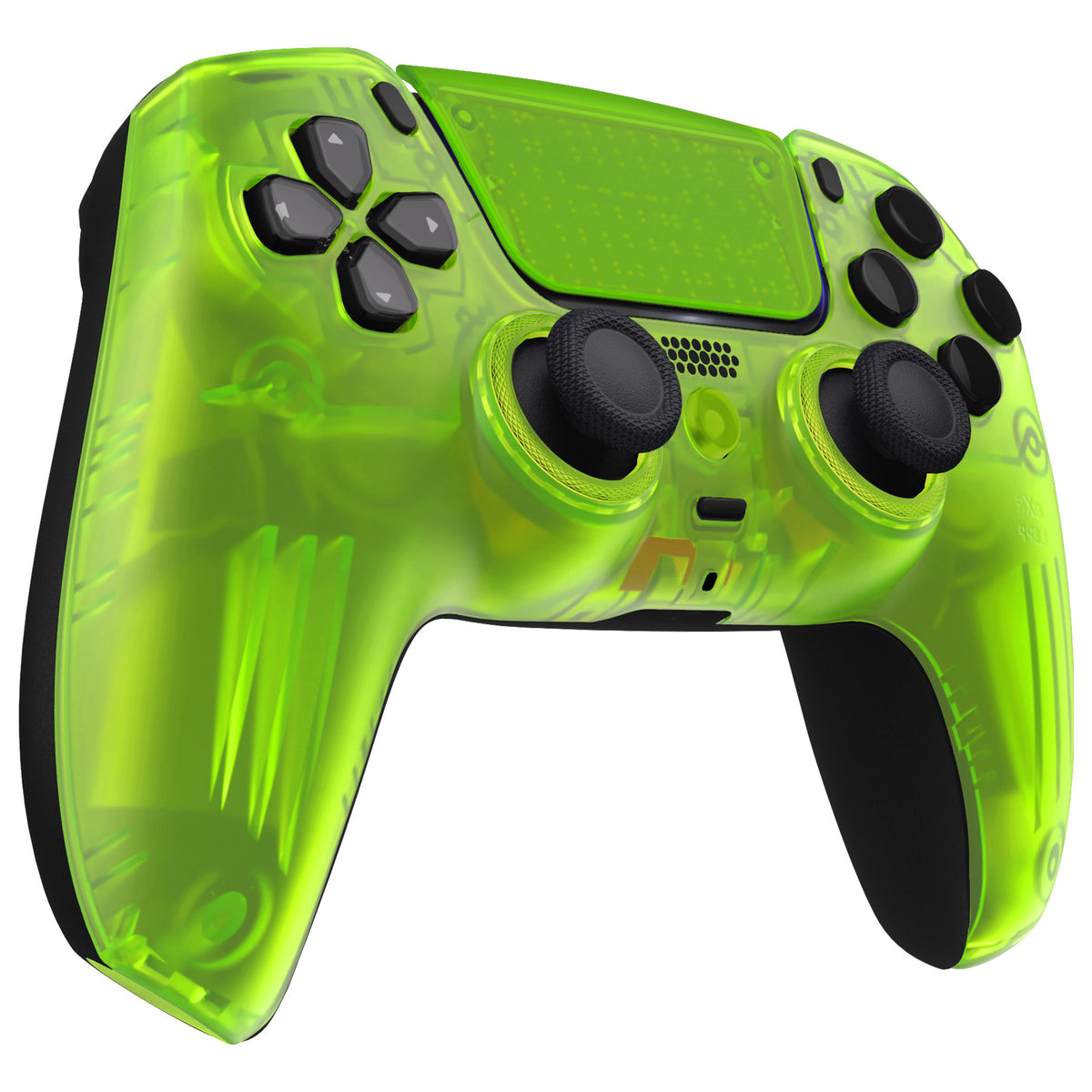eXtremeRate LUNA Redesigned Replacement Front Shell with Touchpad Compatible with PS5 Controller BDM-010/020/030/040/050/060- Clear Lime Green