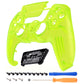 eXtremeRate LUNA Redesigned Replacement Front Shell with Touchpad Compatible with PS5 Controller BDM-010/020/030/040/050/060- Clear Lime Green