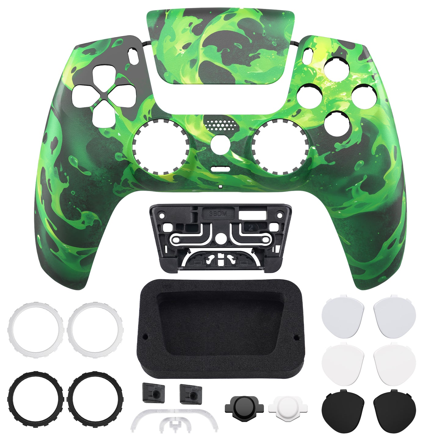 eXtremeRate LUNA Redesigned Replacement Front Shell with Touchpad Compatible with PS5 Controller BDM-010/020/030/040/050/060 - Corrosion Magic