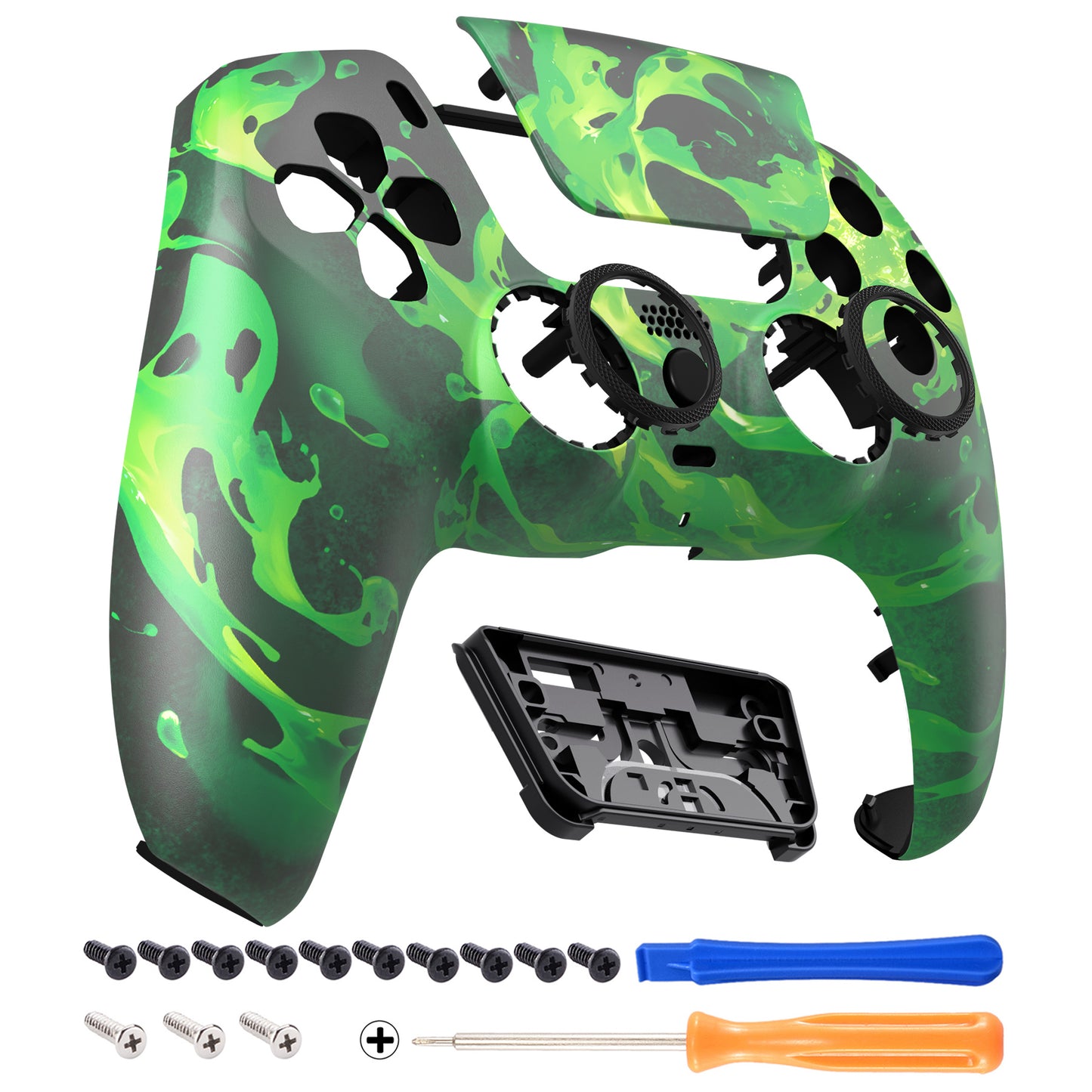 eXtremeRate LUNA Redesigned Replacement Front Shell with Touchpad Compatible with PS5 Controller BDM-010/020/030/040/050/060 - Corrosion Magic