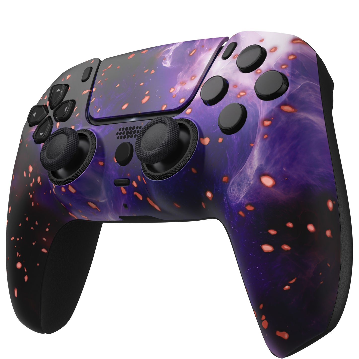 eXtremeRate LUNA Redesigned Replacement Front Shell with Touchpad Compatible with PS5 Controller BDM-010/020/030/040/050 - Glow in Dark - Cosmic Camo