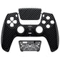eXtremeRate LUNA Redesigned Replacement Front Shell with Touchpad Compatible with PS5 Controller BDM-010/020/030/040/050/060 - Graphite Carbon Fiber