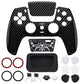 eXtremeRate LUNA Redesigned Replacement Front Shell with Touchpad Compatible with PS5 Controller BDM-010/020/030/040/050/060 - Graphite Carbon Fiber
