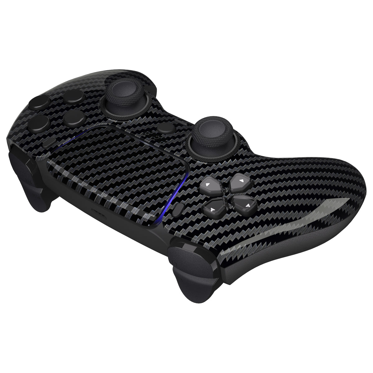 eXtremeRate LUNA Redesigned Replacement Front Shell with Touchpad Compatible with PS5 Controller BDM-010/020/030/040/050/060 - Graphite Carbon Fiber