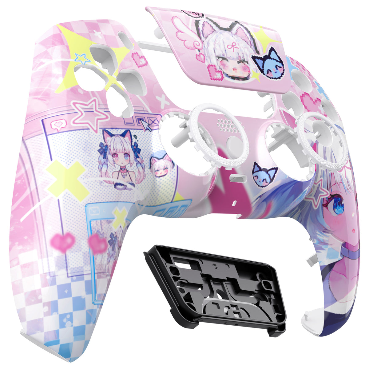 eXtremeRate LUNA Redesigned Replacement Front Shell with Touchpad Compatible with PS5 Controller BDM-010/020/030/040/050/060 - MeWoow