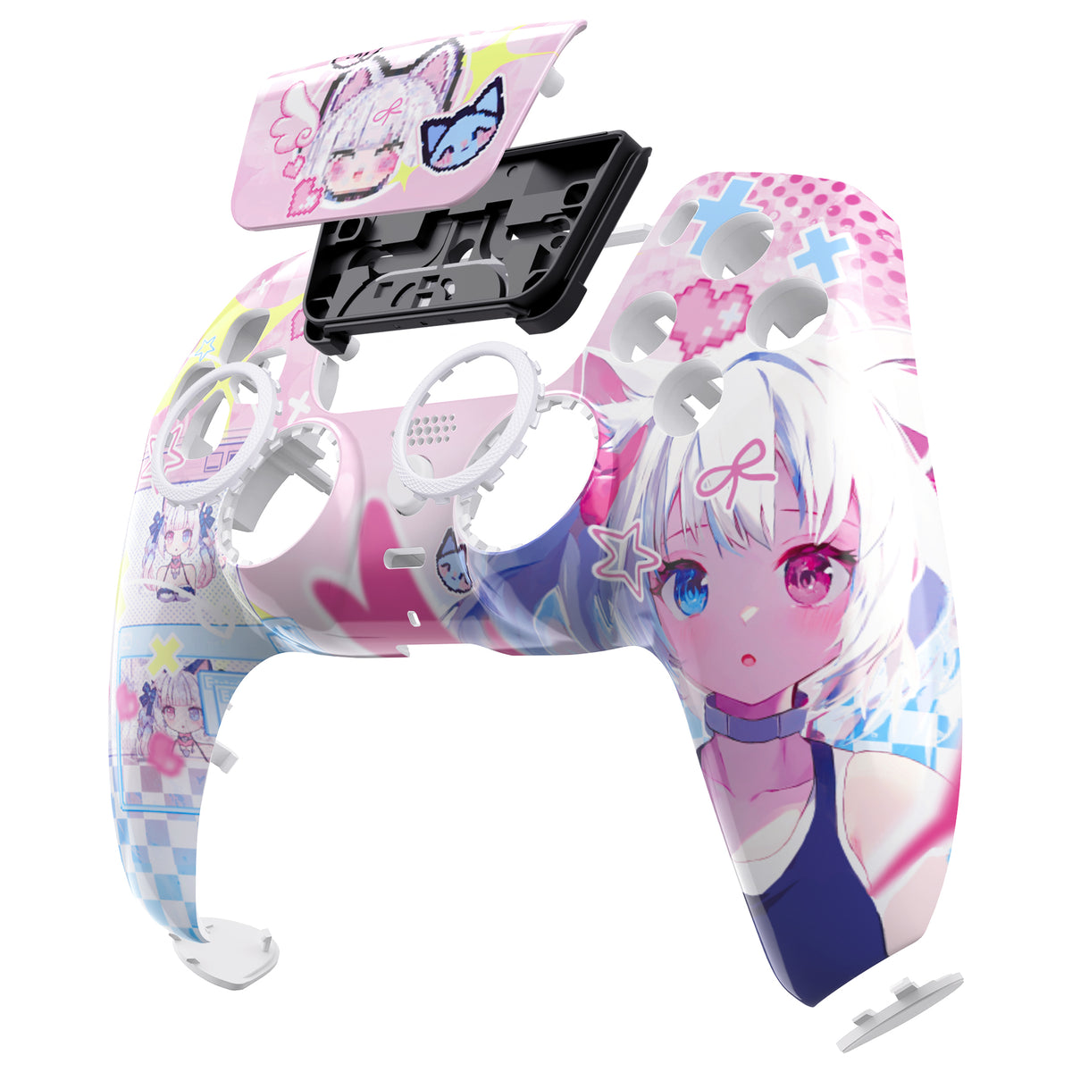 eXtremeRate LUNA Redesigned Replacement Front Shell with Touchpad Compatible with PS5 Controller BDM-010/020/030/040/050/060 - MeWoow