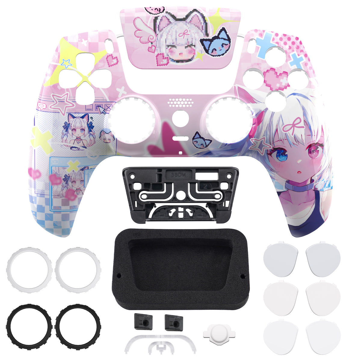 eXtremeRate LUNA Redesigned Replacement Front Shell with Touchpad Compatible with PS5 Controller BDM-010/020/030/040/050/060 - MeWoow