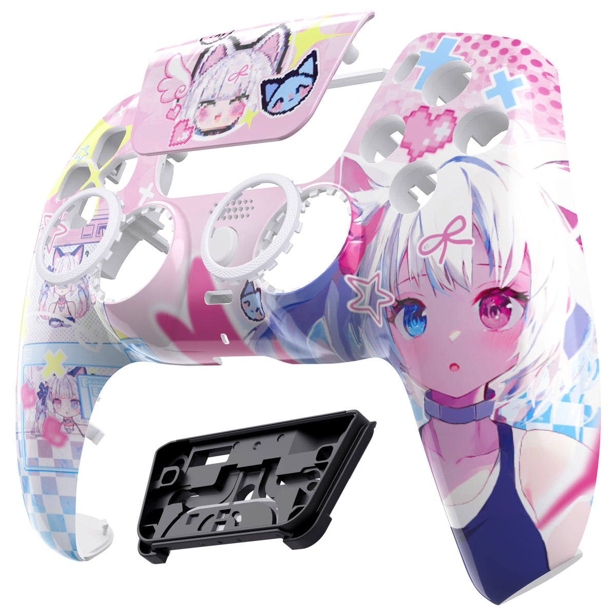 eXtremeRate LUNA Redesigned Replacement Front Shell with Touchpad Compatible with PS5 Controller BDM-010/020/030/040/050/060 - MeWoow