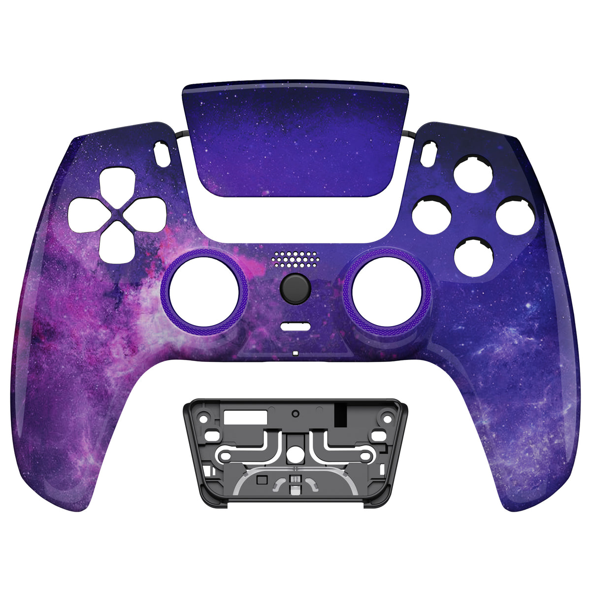 eXtremeRate LUNA Redesigned Replacement Front Shell with Touchpad Compatible with PS5 Controller BDM-010/020/030/040/050/060 - Nebula Galaxy