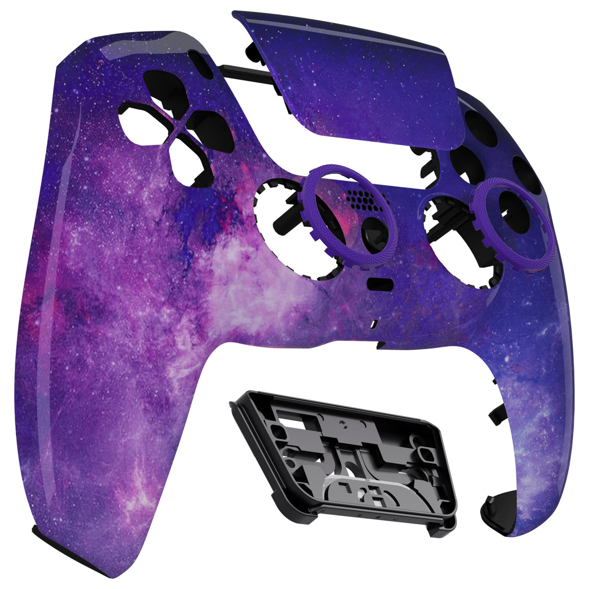 eXtremeRate LUNA Redesigned Replacement Front Shell with Touchpad Compatible with PS5 Controller BDM-010/020/030/040/050/060 - Nebula Galaxy