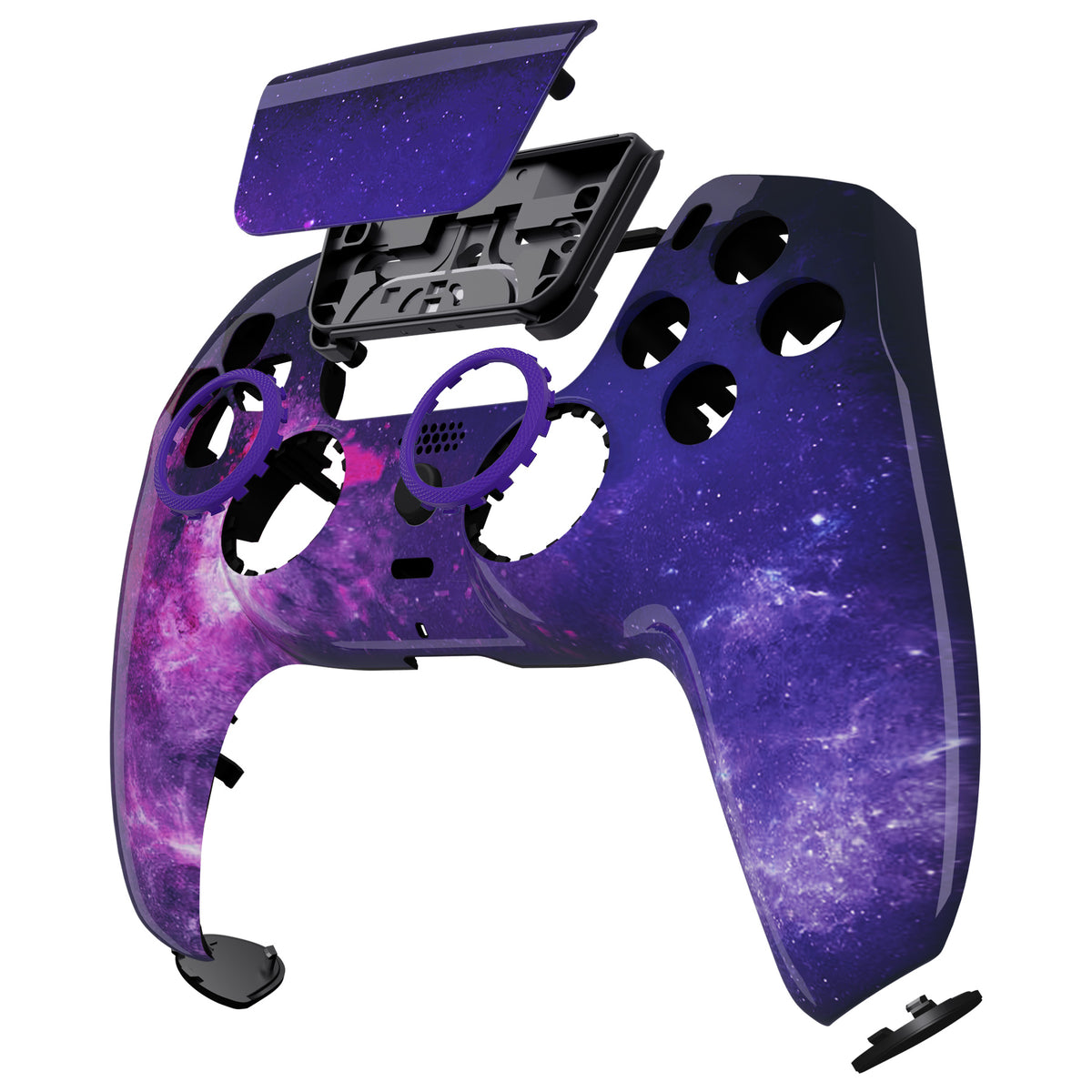 eXtremeRate LUNA Redesigned Replacement Front Shell with Touchpad Compatible with PS5 Controller BDM-010/020/030/040/050/060 - Nebula Galaxy