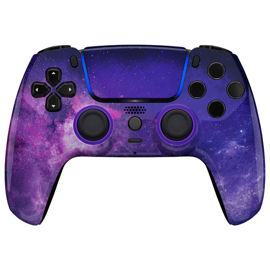 eXtremeRate LUNA Redesigned Replacement Front Shell with Touchpad Compatible with PS5 Controller BDM-010/020/030/040/050/060 - Nebula Galaxy