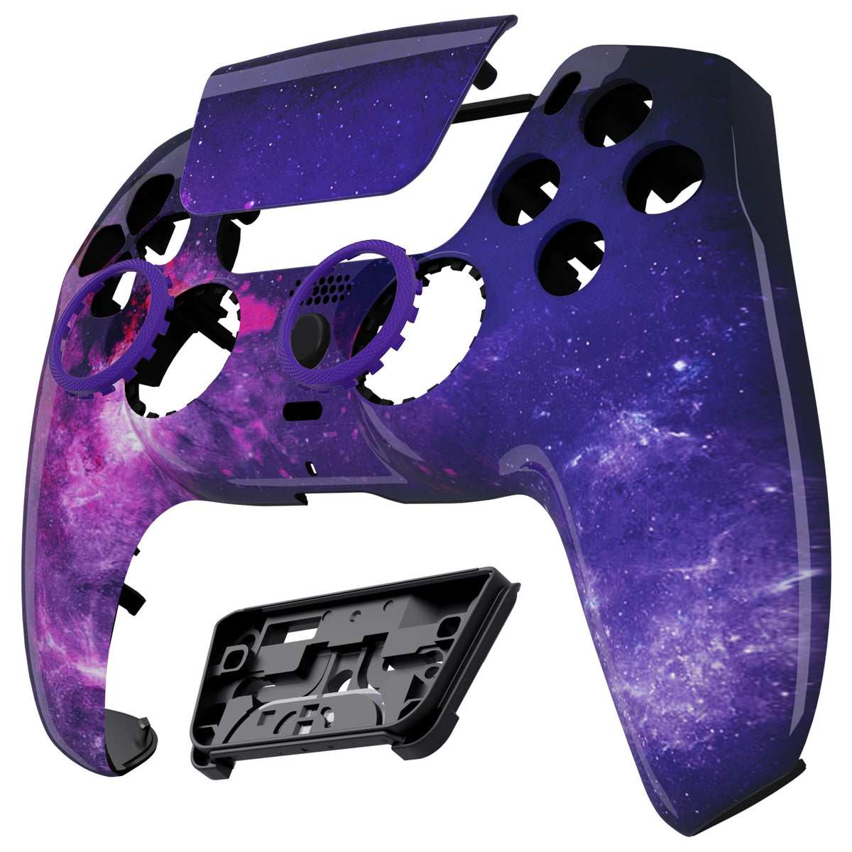 eXtremeRate LUNA Redesigned Replacement Front Shell with Touchpad Compatible with PS5 Controller BDM-010/020/030/040/050/060 - Nebula Galaxy