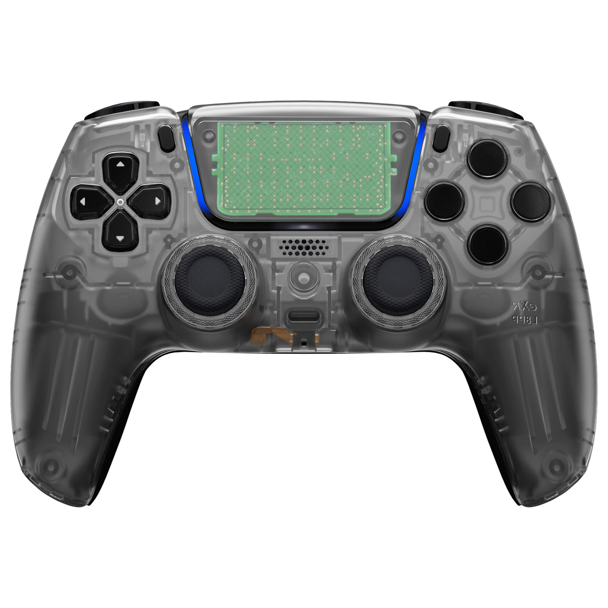 eXtremeRate LUNA Redesigned Replacement Front Shell with Touchpad Compatible with PS5 Controller BDM-010/020/030/040/050/060- Clear Black