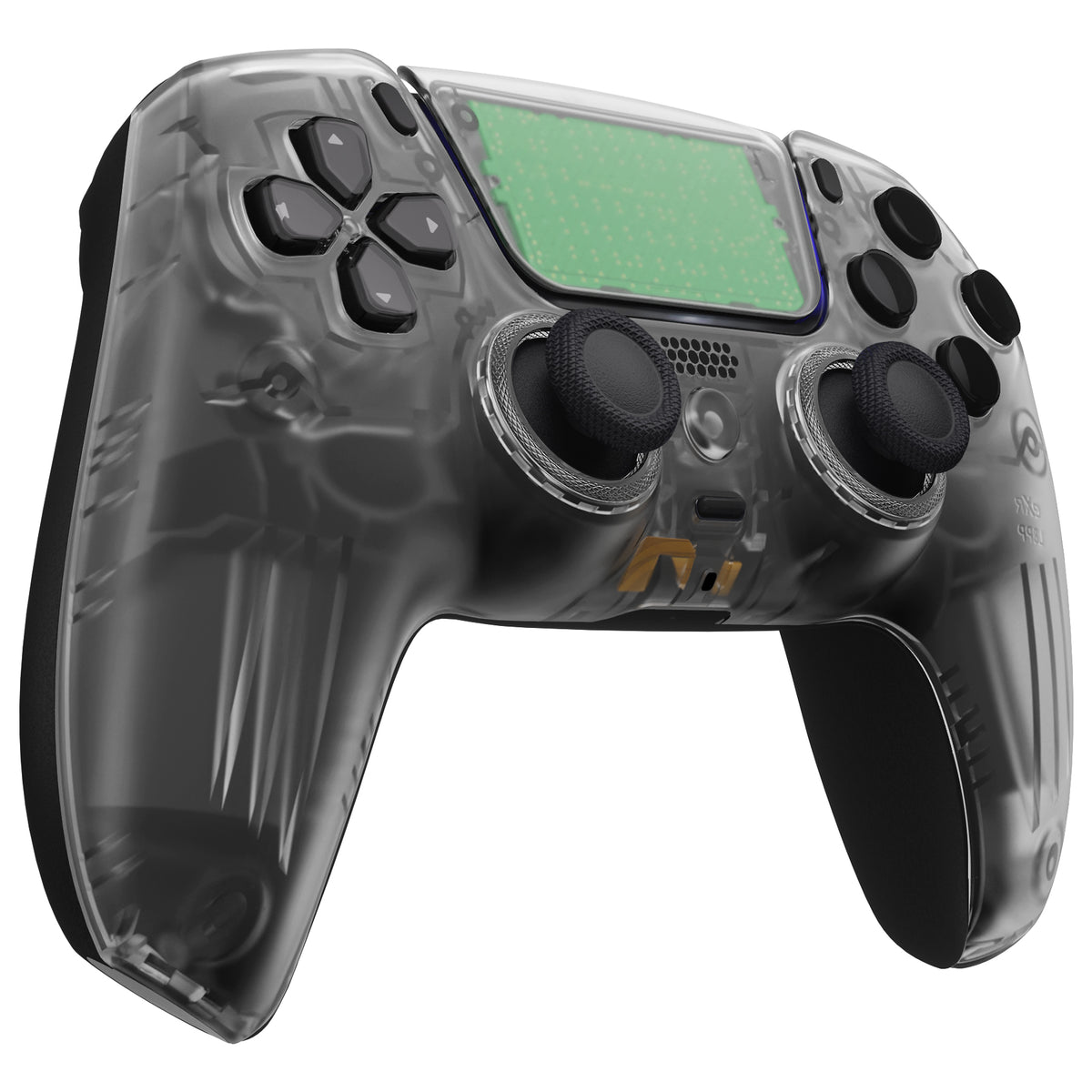 eXtremeRate LUNA Redesigned Replacement Front Shell with Touchpad Compatible with PS5 Controller BDM-010/020/030/040/050/060- Clear Black