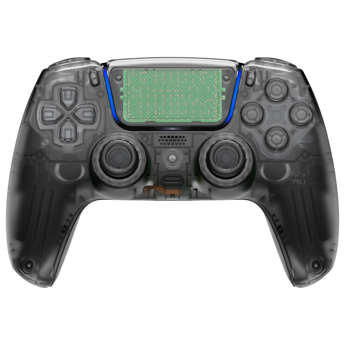 eXtremeRate LUNA Redesigned Replacement Full Set Shells with Buttons Compatible with PS5 Controller BDM-030/040/050/060 - Clear Black