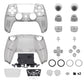 eXtremeRate LUNA Redesigned Replacement Full Set Shells with Buttons Compatible with PS5 Controller BDM-030/040/050/060 - Clear Black