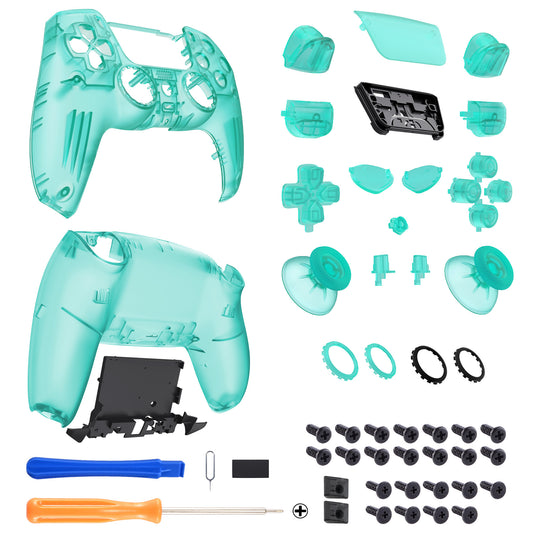 eXtremeRate LUNA Redesigned Replacement Full Set Shells with Buttons Compatible with PS5 Controller BDM-030/040/050/060 - Emerald Green