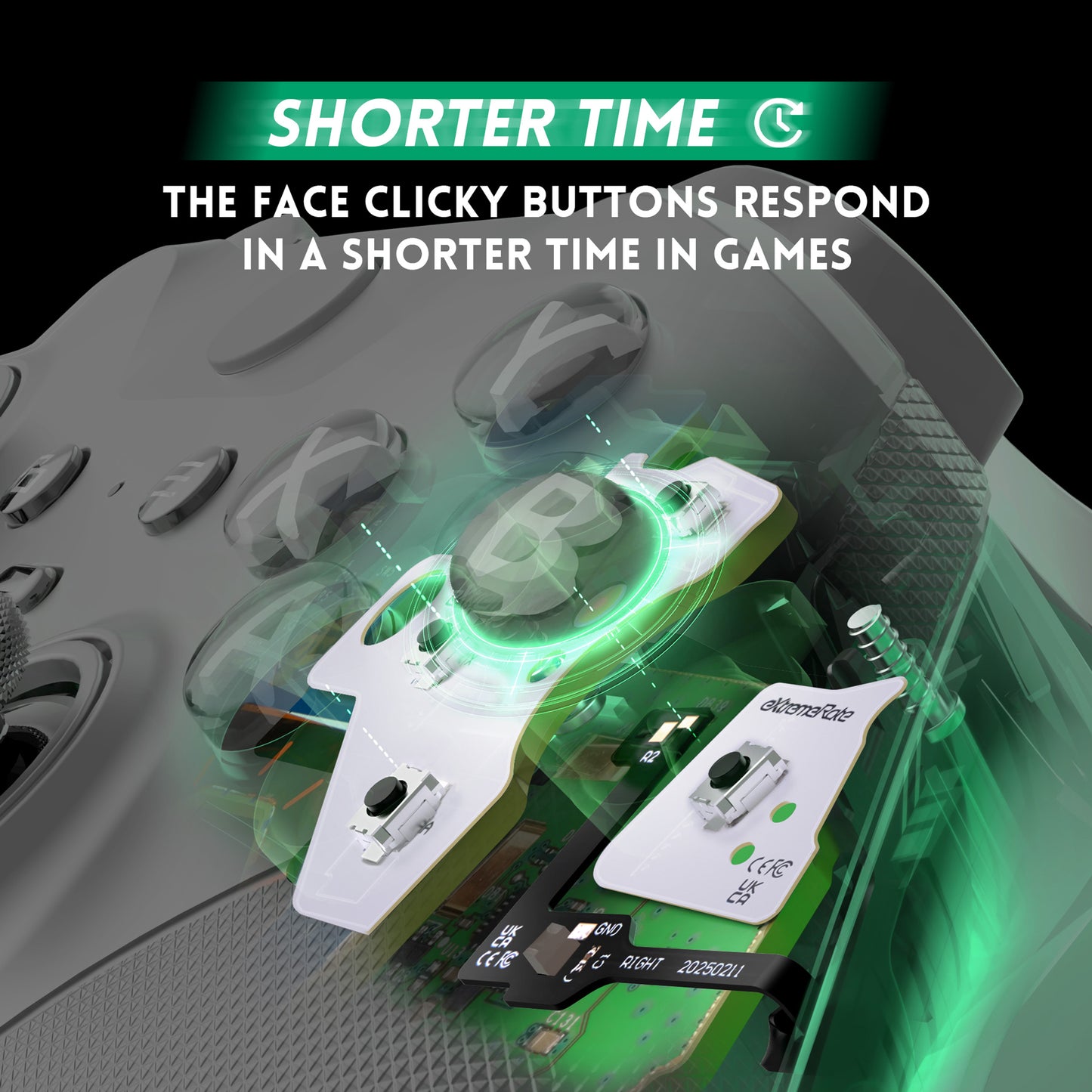 eXtremeRate Light Version Whole Clicky Kit for Xbox Elite Series 2 Controller Shoulder ABXY Buttons, Ergonomic Tactile Switches LT RT A B X Y Mouse Clicky for Xbox Elite 2 Core Controller (Model 1797)