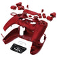 eXtremeRate LUNA Redesigned Replacement Full Set Shells with Buttons Compatible with PS5 Controller BDM-030/040/050 - Scarlet Red