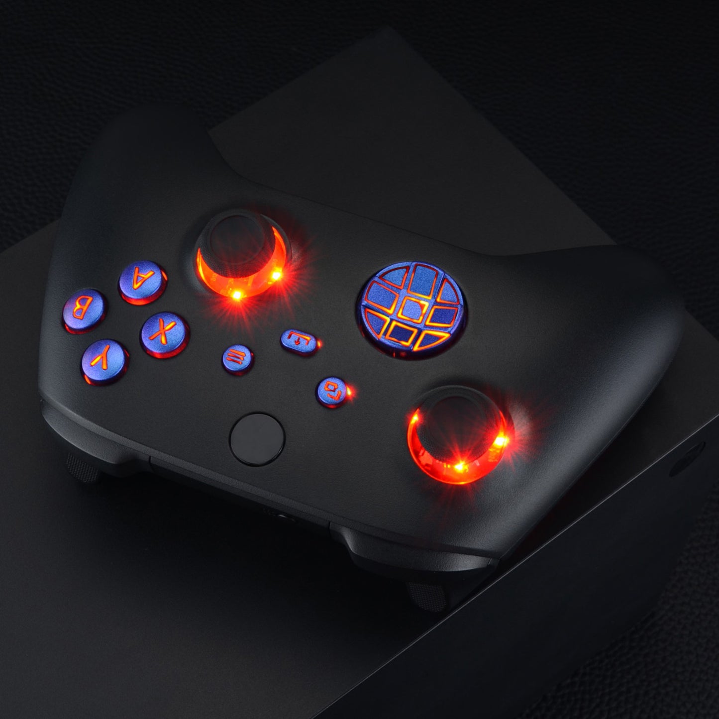 eXtremeRate Multi-Colors Luminated Buttons DTF V2 LED Kit for Xbox Series X & S Controller - Chameleon Purple Blue