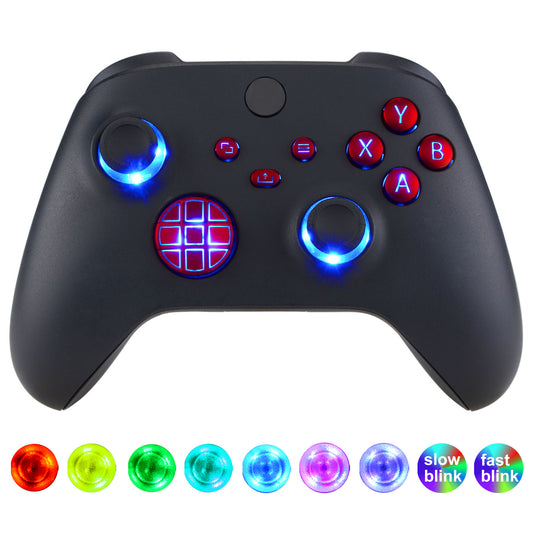 eXtremeRate Multi-Colors Luminated Buttons DTF V2 LED Kit for Xbox Series X & S Controller - Scarlet Red