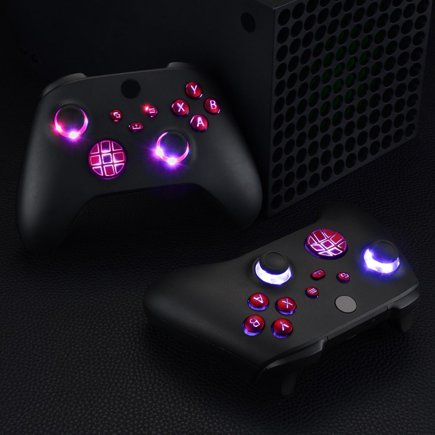 eXtremeRate Multi-Colors Luminated Buttons DTF V2 LED Kit for Xbox Series X & S Controller - Scarlet Red