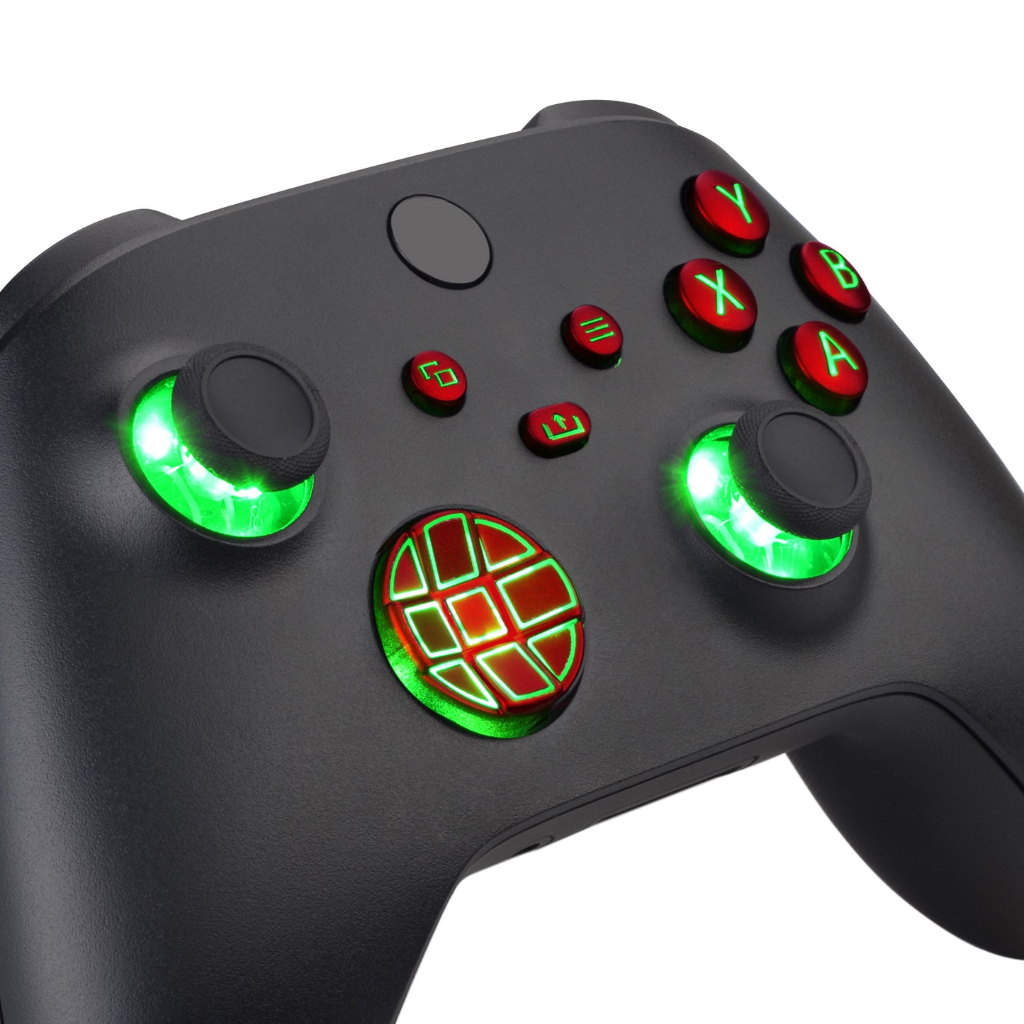 eXtremeRate Multi-Colors Luminated Buttons DTF V2 LED Kit for Xbox Series X & S Controller - Scarlet Red