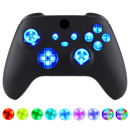 eXtremeRate Multi-Colors Luminated Buttons DTF V3 LED Kit for Xbox Series X & S Controller - Transparent Clear eXtremeRate