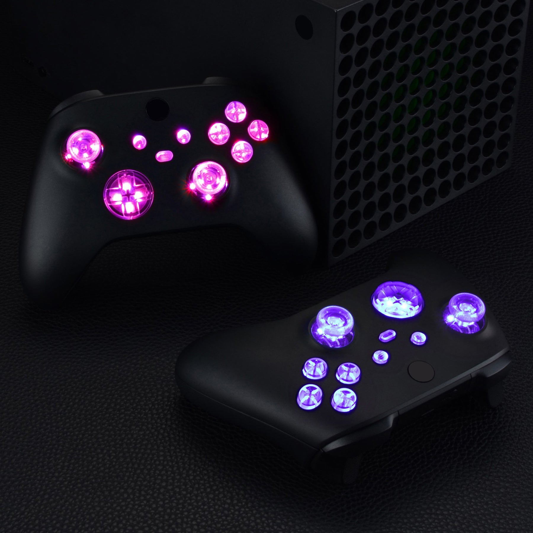 eXtremeRate Multi-Colors Luminated Buttons DTF V3 LED Kit for Xbox Series X & S Controller - Transparent Clear eXtremeRate