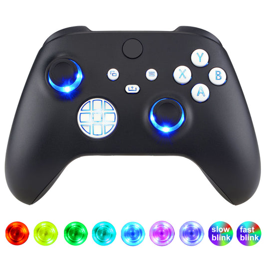 eXtremeRate Multi-Colors Luminated Buttons DTF V2 LED Kit for Xbox Series X & S Controller - White