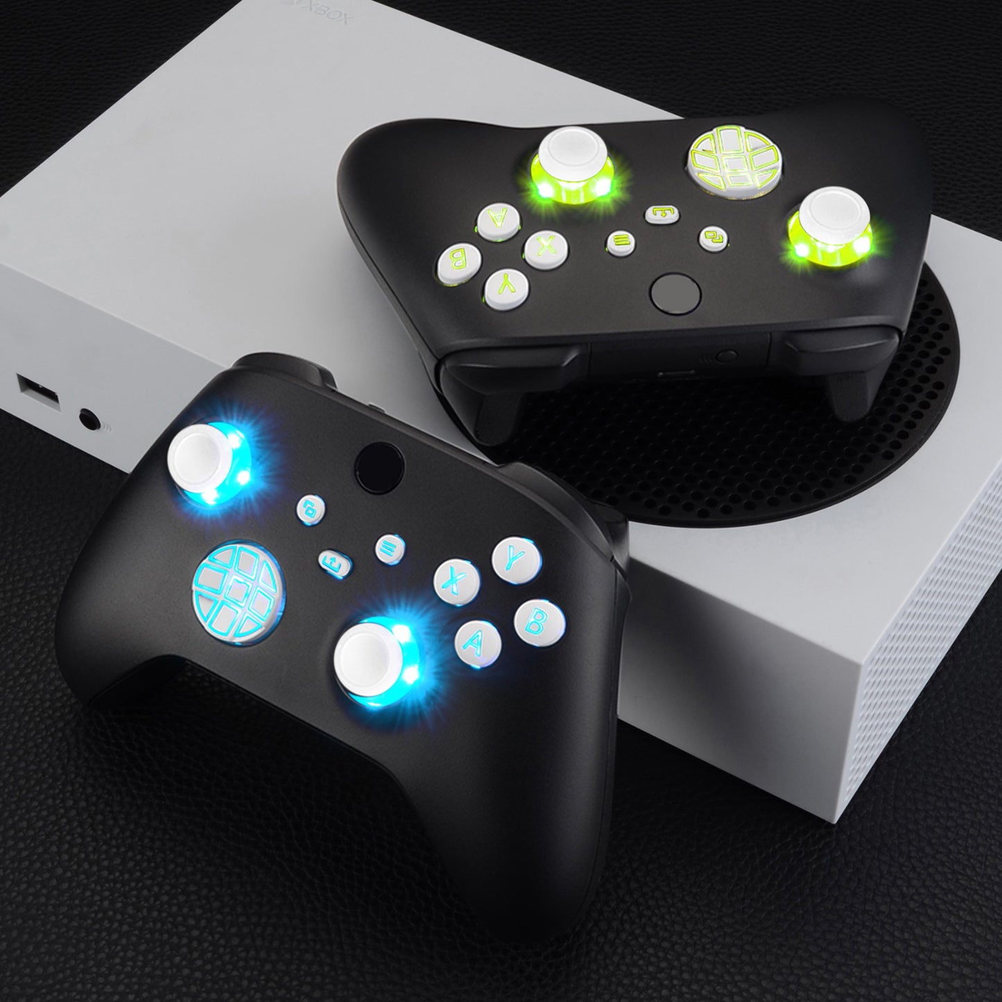 eXtremeRate Multi-Colors Luminated Buttons DTF V2 LED Kit for Xbox Series X & S Controller - White