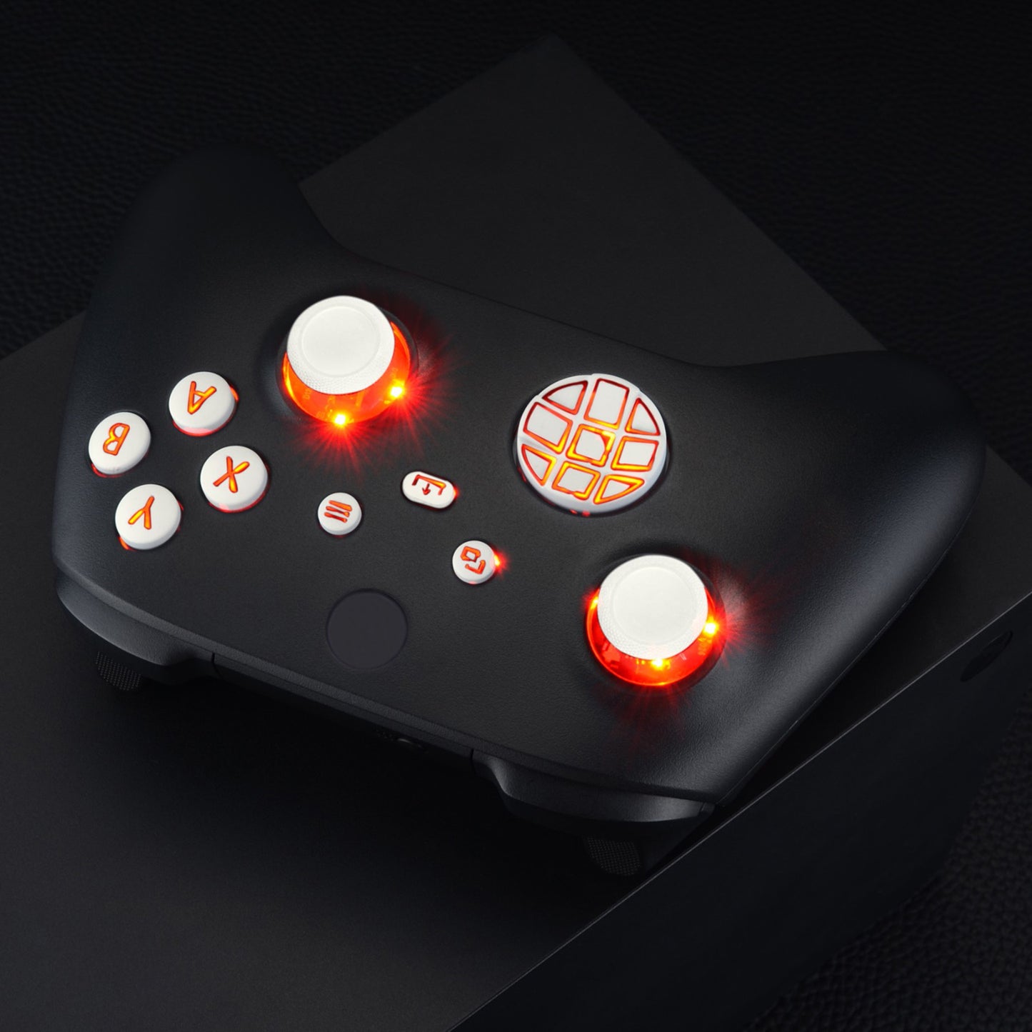 eXtremeRate Multi-Colors Luminated Buttons DTF V2 LED Kit for Xbox Series X & S Controller - White