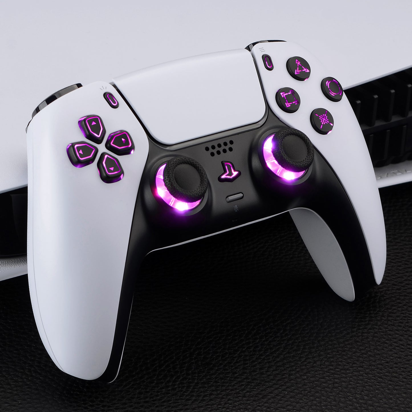 eXtremeRate Multi-Colors Luminated Buttons DTF V4 LED Kit for PS5 Controller BDM-030/040/050/060 - Black