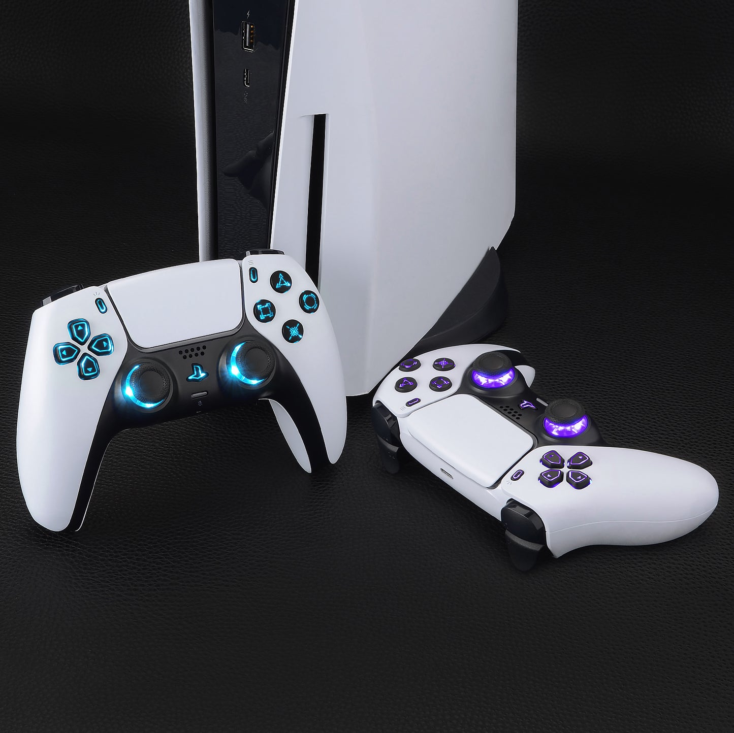 eXtremeRate Multi-Colors Luminated Buttons DTF V4 LED Kit for PS5 Controller BDM-030/040/050/060 - Black