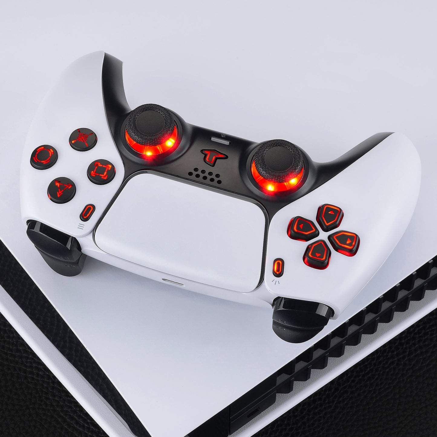 eXtremeRate Multi-Colors Luminated Buttons DTF V4 LED Kit for PS5 Controller BDM-030/040/050/060 - Black