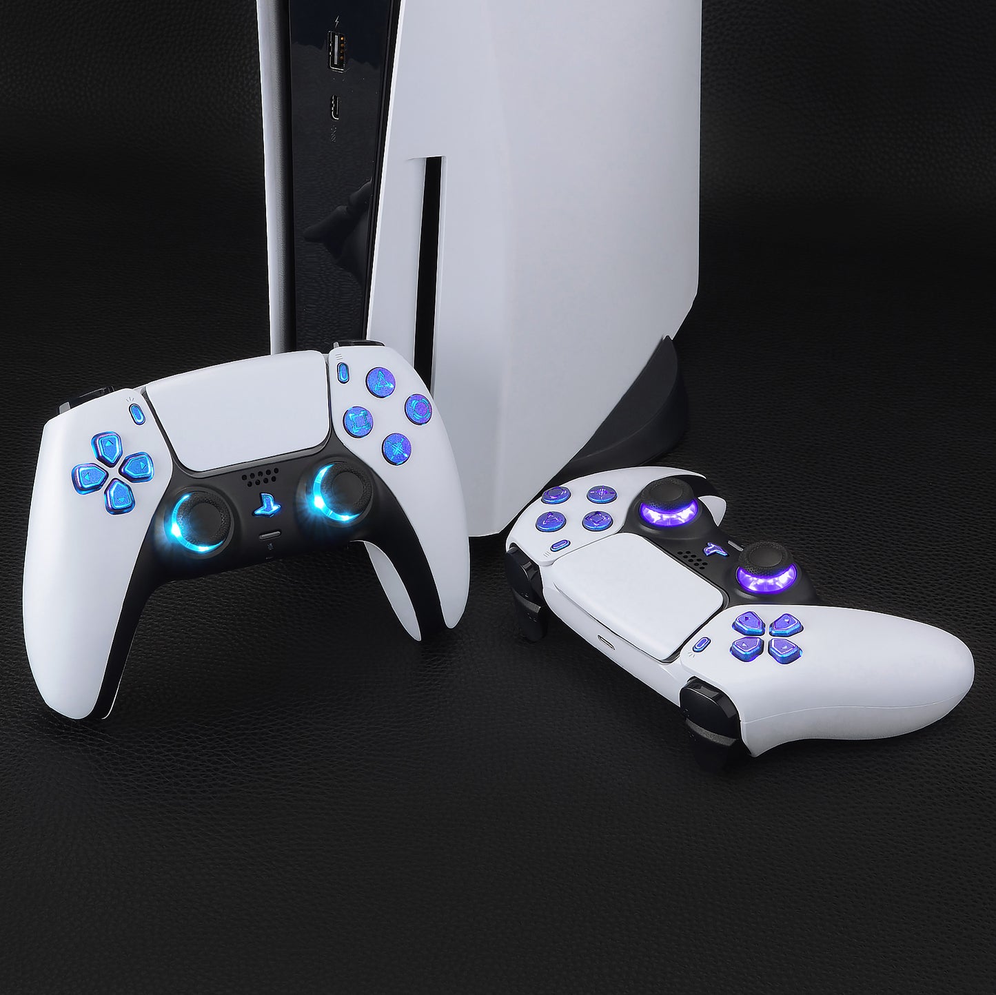 eXtremeRate Multi-Colors Luminated Buttons DTF V4 LED Kit for PS5 Controller BDM-030/040/050/060 - Chameleon Purple Blue