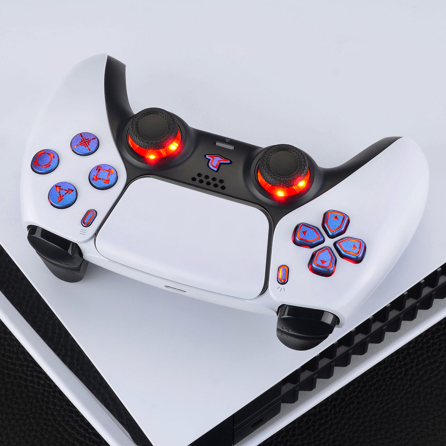 eXtremeRate Multi-Colors Luminated Buttons DTF V4 LED Kit for PS5 Controller BDM-030/040/050/060 - Chameleon Purple Blue