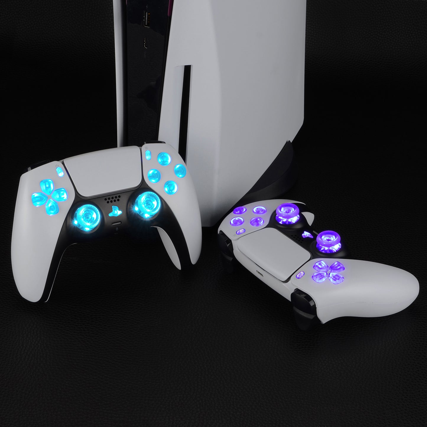 eXtremeRate Multi-Colors Luminated Buttons DTF V4 LED Kit for PS5 Controller BDM-030/040/050/060 - Clear