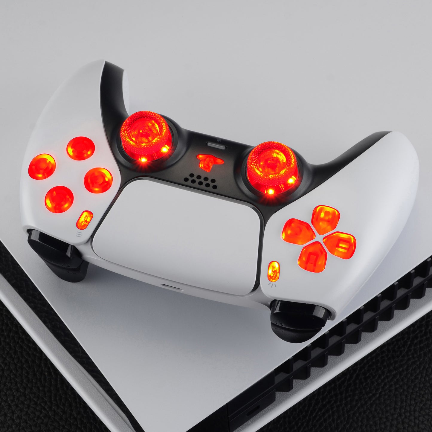 eXtremeRate Multi-Colors Luminated Buttons DTF V4 LED Kit for PS5 Controller BDM-030/040/050/060 - Clear
