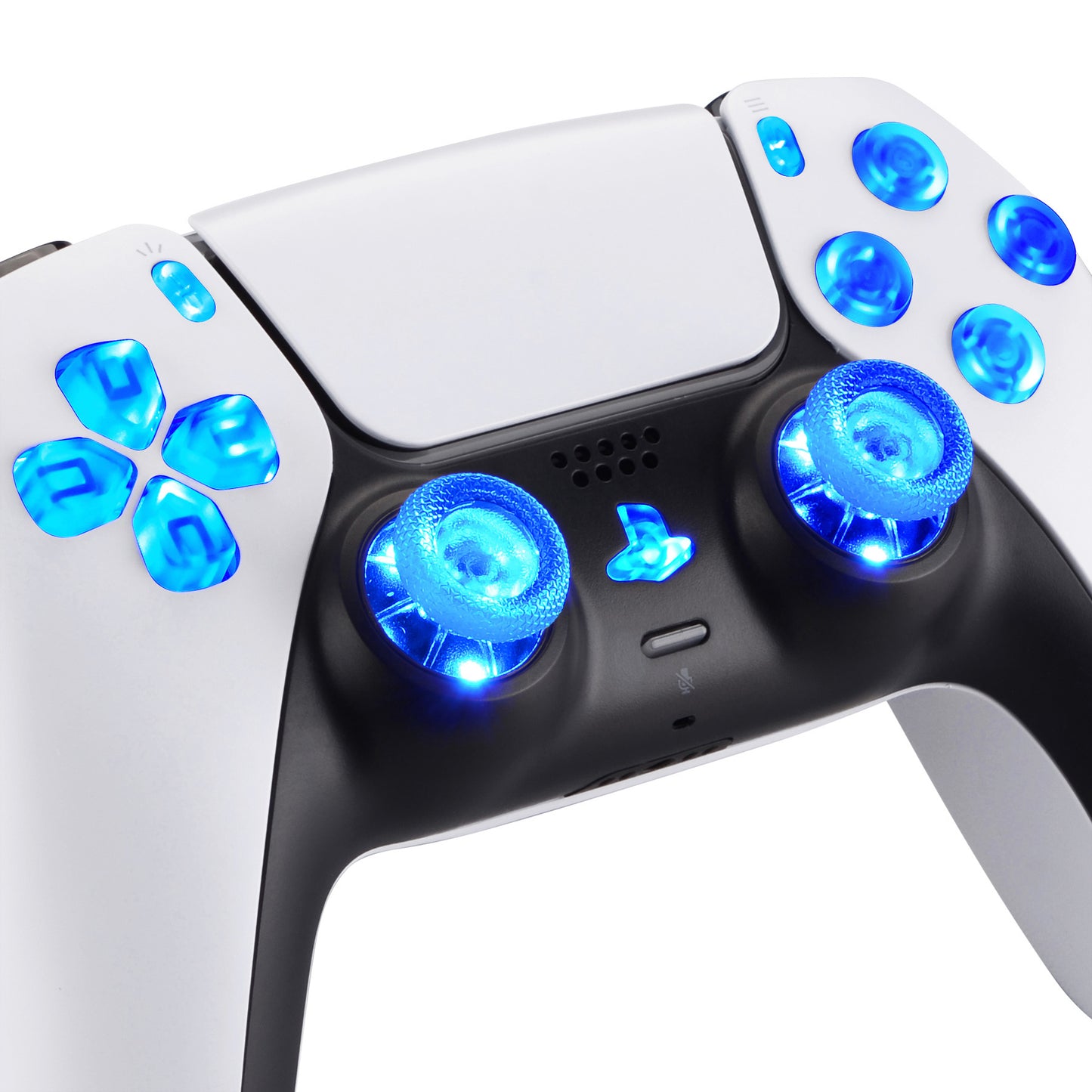 eXtremeRate Multi-Colors Luminated Buttons DTF V4 LED Kit for PS5 Controller BDM-030/040/050/060 - Clear