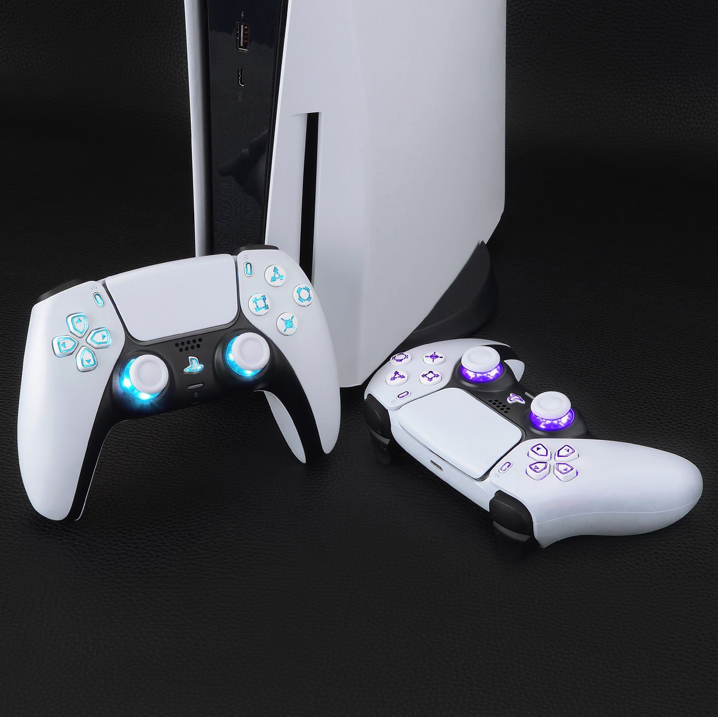 eXtremeRate Multi-Colors Luminated Buttons DTF V4 LED Kit for PS5 Controller BDM-030/040/050/060 - White