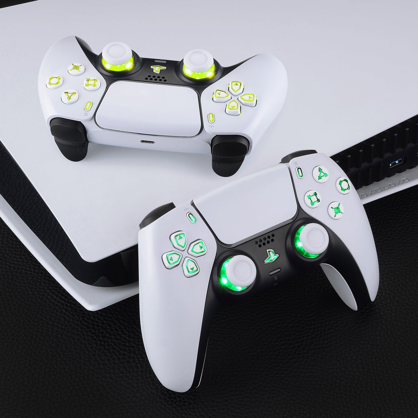 eXtremeRate Multi-Colors Luminated Buttons DTF V4 LED Kit for PS5 Controller BDM-030/040/050/060 - White