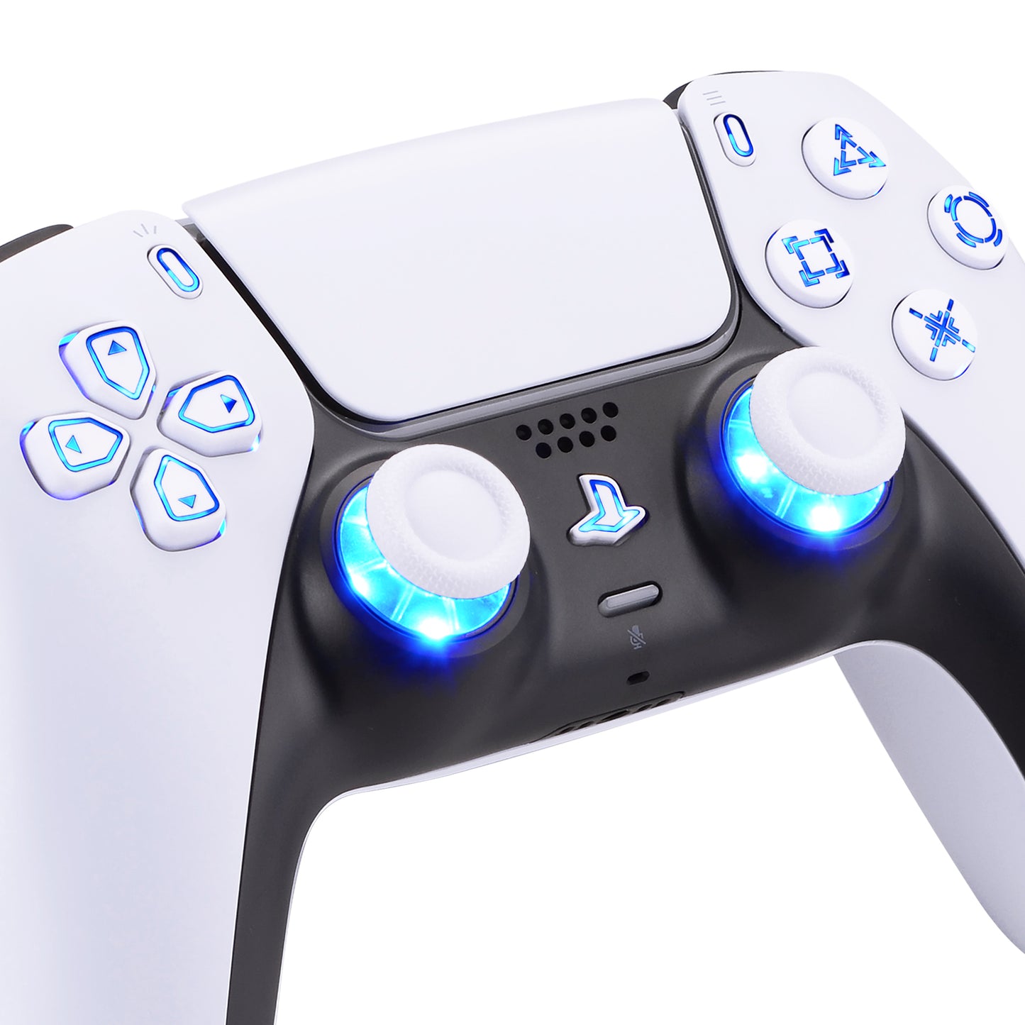eXtremeRate Multi-Colors Luminated Buttons DTF V4 LED Kit for PS5 Controller BDM-030/040/050/060 - White